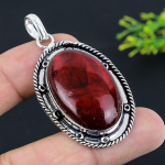 Red Labradorite Gemstone Handmade 925 Sterling Silver Jewelry Pendant 2.44 z9o42