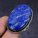 Lapis Lazuli Gemstone handmade 925 Sterling Silver gift Jewelry Ring Size 8 b9r73