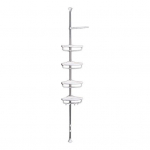 Roostevaba terasest du&scaron;iriiul pingutusvarras 4 korrust reguleeritavad riiulid kiire paigaldus nurgadu&scaron;iriiul roostekindel hoiuriiul valge