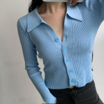 POLO Kaelusega pulloverid Kampsunid Naiste kevad-s&uuml;gis primer s&auml;rk pikkade varrukatega l&uuml;hike alla keeratav krae &Otilde;&otilde;nsad n&ouml;&ouml;bid silmkoelised topid, &uuml;hesuurused One size fits all must