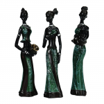 3 tk Vanaaegne Aafrika Naise Kuju Vaikskulptuur Eksootiline H&otilde;imunaine Figuriin Aafrika Kunst Ornament Kodu Lauaarvutite Dekoratsioonid kollane