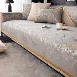 Luksuslik pilvemustriga diivanipadi kuldse servaga kuumpressitud diivanikate &scaron;enillist diivanikate libisemiskindlad diivanikatted elutuppa 70x70cm 1pcs