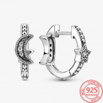 Autentsed 925 Sterling Silver Pav &eacute;Heart Hoop K&otilde;rvar&otilde;ngad Moebr&auml;nd K&otilde;rvar&otilde;ngad Rippk&otilde;rvar&otilde;ngad Naiste pulmaehted