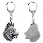 Berger de Beauce, Beauceron, Beauce Sheep Dog - Silver-plated key ring with dog, handbag decoration, backpack pendant by Art-Dog brand