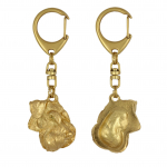 Schnauzer IV - Gilded key ring with dog in gift box, handbag decoration, luxury accessory by Art-Dog brand