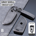 Auto v&otilde;tme&uuml;mbrise kaanega v&otilde;tmekott BMW F20 G20 G30 X1 X3 X4 X5 G05 X6 tarvikud auto stiilis hoidik kest v&otilde;tmehoidja kaitse hall