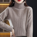 Naiste ka&scaron;miir kampsun Qinghe ka&scaron;miir 30% ka&scaron;miir 70% vill s&uuml;gis-talvine ka&scaron;miir paks pullover pehme ja soe XL pruun