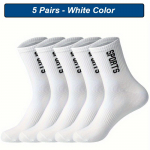 5 paari meeste sokid hingavad spordisokid meeste vabaaja sportlik kevads&uuml;gis Uus meestele Kvaliteetne pluss suurus 38-45 EUR EUR38-45 valge
