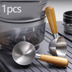 Espresso Scoop Wooden Handle Spoon, Cookware Spoon Stainless Steel Coffee Scoop, for, Home,Kitchen