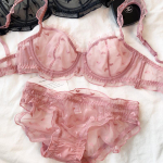 Prantsuse &Uuml;li&otilde;huke Pitsist Pesu Seksikas Armastuse Tikandiga Rinnahoidjakomplekt Naistele Aluspesu Suvine Hingav Pluss Suurus CD Korviga Rinnahoidja 85C roosa