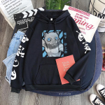 2024 Anime Demon Slayer Pusad Meestele Harajuku Manga Naljakas Inosuke Metsalise Hinguse Tr&uuml;kiga Unisex Talvised Soojad Kapuutsiga Pusad S must
