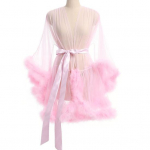 Naise &ouml;&ouml;s&auml;rk Plush-&auml;&auml;reline &uuml;li&otilde;huke l&auml;bipaistev v&otilde;rkkangas koos reguleeritava v&ouml;&ouml;koha lipsuga, &uuml;hev&auml;rviline plisseeritud sluty pidžaama peor&otilde;ivad magamisriided S punane