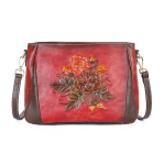 Lillede reljeefiga &otilde;lakotid naistele Ehtne nahast crossbody kott Vana stiilis telefoni kott Rahakott GZW 28cm*20cm*11.5cm punane