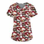 Naiste moodsad V-kaelusega l&uuml;hikeste varrukatega t&ouml;&ouml;riided taskutega, j&otilde;ulutr&uuml;kiga topid XXL roheline