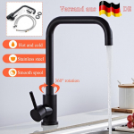 Roostevabast terasest k&ouml;&ouml;gisegisti K&ouml;&ouml;gis must kraanikauss &Uuml;he k&auml;epidemega kuuma- ja k&uuml;lmakraan 360 p&ouml;&ouml;rlev k&ouml;&ouml;gi du&scaron;isegisti