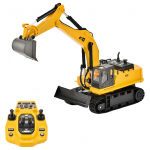 Kaugjuhtimispuldiga ekskavaatori ja buldooseri m&auml;nguasi, 15 kanaliga ehituss&otilde;idukid koos tulede helidega 3 1 Battery kollane