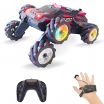 Kaugjuhtimispuldiga auto, 2,4 GHz elektriline v&otilde;idus&otilde;iduauto kahepoolse pihustustulede muusikaga -1 kollane