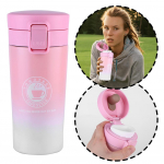 380ml Termokruus Kahekordse seinaga 304 Kohvitass Tee Vaakumpudel S&otilde;elaga Veepudel Kuum K&uuml;lm Isoleeritud Termoskruus Kohv roosa