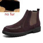 Moodne veisenahast meeste pahkluusaapad slip-on K&auml;sitsi valmistatud saapad v&auml;litingimusteks pl&uuml;&uuml;sist soojad lumesaapad Mugavad v&auml;litingimuste vabaaja moekingad 6