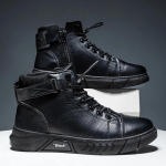 Mood 2024 S&uuml;gis Meeste Kingad Libisemiskindlad T&ouml;&ouml;ohutusjalatsid Veekindlad Vabaaja Nahast Pahkluusaapad Paksu Tallaga Tossud Zapatillas De Hombre 39 must