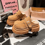 Naiste Platvormmokassiinid Suede Sussid Soojad Pl&uuml;&uuml;sist Puuvillased Kingad Br&auml;ndi Pl&auml;tud Naisele Talv 2025 Trend Mugavad Vabaaja Zapatos Mujer 35 kaamel