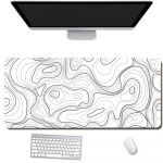 1 tk m&auml;nguri hiirematt, suur klaviatuuripadi 31,5 x 11,8 tolli topograafiline hiirematt Mustvalge hiirepadi anti-Sl-ga klaviatuuri jaoks 400*800*2mm