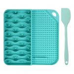 Lakkumismatt, libisemiskindel, painduv &auml;revus, tugev BPA-vaba leevenduss&ouml;&ouml;tur, n&otilde;udepesumasina imemine, aeglane ja ohutu koera kassi silikoonist lakkumisalus Lemmikloom sinine