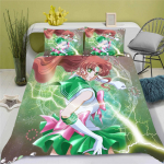 3D Sailor Moon Anime Voodipesukomplekt Tekikott 100% Pol&uuml;ester Sobib Lastele ja T&auml;iskasvanutele 3-osaline Komplekt 1 Tekikott 135x200m