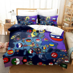 Uus Countryball Polandballsi voodipesukomplekt, &uuml;heinimesevoodi, kaheinimesevoodi, suur kaheinimesevoodi, t&auml;iskasvanud lapsele magamistoa tekikott Komplektid multifilm EU Single 135x200cm