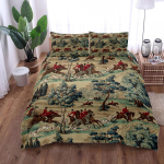 Retro Mamou Wild Hunting Tekikate Komplekt King Queen Double Full Twin Single Suurused Voodipesu Komplekt 140x200cm black