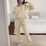 Naiste kapuutsiga sportlik dressipluus Unisex kaheosaline jooksuriietus pikkade varrukatega pulloveriga kapuutsiga dressipluus + spordip&uuml;kste komplekt XXXL khaki