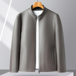 Nahktagi meeste s&uuml;gis-talvine uus meeste p&uuml;stkraega pehme nahktagi keskealiste meeste lai business casual nahktagi 170 gray