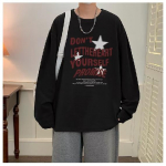 Tr&uuml;kitud s&uuml;gistalvine kampsun meeste kevad ja s&uuml;gis 2024 Korea uus &uuml;mmargune kaelus, vaba topp &scaron;ikk Hongkongi stiilis trendikas M valge