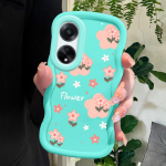 V&auml;rvitud muster Big Wave Edge pehme silikoon materjal Macaron telefoni &uuml;mbris p&otilde;rutuskindel kaitsev kummist &uuml;mbris OPPO Reno Realme jaoks OPPO A32 roosa