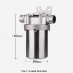 10-tolline roostevabast terasest suure vooluga olmeveepuhasti filter 5-inch flat bottom (1 turn 4 points)