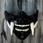 Jaapani Hannya mask De-mon Oni Sam-urai NOH Kabuki Prajna Devil Half Face Mask Cosplay One Size must