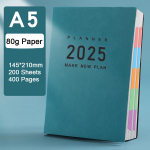 A5 paksust nahast &otilde;pilaste ajaplaneerija, 2025. aasta ajakava, &auml;rim&auml;rkmik, 365-p&auml;evane p&auml;evaplaneerija, memo, m&auml;rkmik, 200 lehte A5