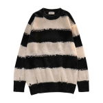 Triibuline avar kampsun, kootud sviiter naiste pikkade varrukatega, auguga gooti t&auml;navar&otilde;ivad, mood džemprid, vintage kevad-s&uuml;gis S