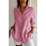 Uus mood &uuml;herealine vabaaja suuremas suuruses s&auml;rk, naiste kaelus, lahtised naiste pluusid, topsid kevadised ja s&uuml;gisesed pikkade varrukatega s&auml;rgid 25997 XXL