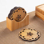 Creative Lotus Flower Joogialused Puidust &uuml;mmargune tassimatt Lauamatt Teekohvikruus Placemat Kodukaunistus K&ouml;&ouml;gitarvikud