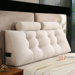 Voodipeapadi pehme pakett nimmeosa seljatugi, paksendatud kokkup&otilde;rkevastane aken diivanipadi eemaldatav ja pestav 150*50*20cm+2 pillows valge
