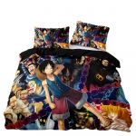 Anime One Piece Voodipesukomplekt Luffy Tekikate 3D Tr&uuml;kiga Tekikate Padjap&uuml;&uuml;r Komplekt Laste Kingitus 135x200cm-2pcs