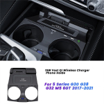 15W Fast Charging Plate Car QI Wireless Charger Phone Holde for BMW 5 Series/G30 G38 G32 M5/GT6 2017-2021 must