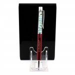 Pierres et Min&eacute;raux. Stylo min&eacute;raux Amazonite du Br&eacute;sil. Couleur Rouge Bordeaux.