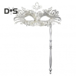 Fancy Party Masque Metalmask k&auml;eshoitava pulgaga poole n&auml;oga Veneetsia mask kivikividega naistele Meestele Ball Ball Mardi Gras Maskeraad