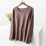 Naiste Saksa sametist pikkade varrukatega termiline Slim Fit s&auml;rk &ndash; &otilde;mblusteta, &uuml;mara kaelusega, lisaks s&uuml;giseks ja talveks paksendatud samet XL (suggested 120-135 lbs)