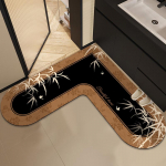 Vanaaegne L-kujuline s&uuml;damega nurgavannimatt: Vett absorbeeriv, libisemiskindel, esmaklassilised materjalid 90x90cm [Upgraded Thickened Diatom Mud]