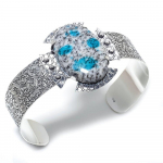 K2 Blue Azurite Handmade 925 Sterling Silver Cuff Bracelet Adj. c7t26