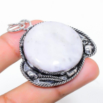 Rainbow Moonstone Handmade 925 Sterling Silver Jewelry Pendant 2.17 a8i96