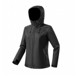 Naiste Softshell Jakk Kerge Fliisvoodriga Veekindel Jope Vihmajakk Kapuutsiga V&auml;litingimustes Matkamiseks M must